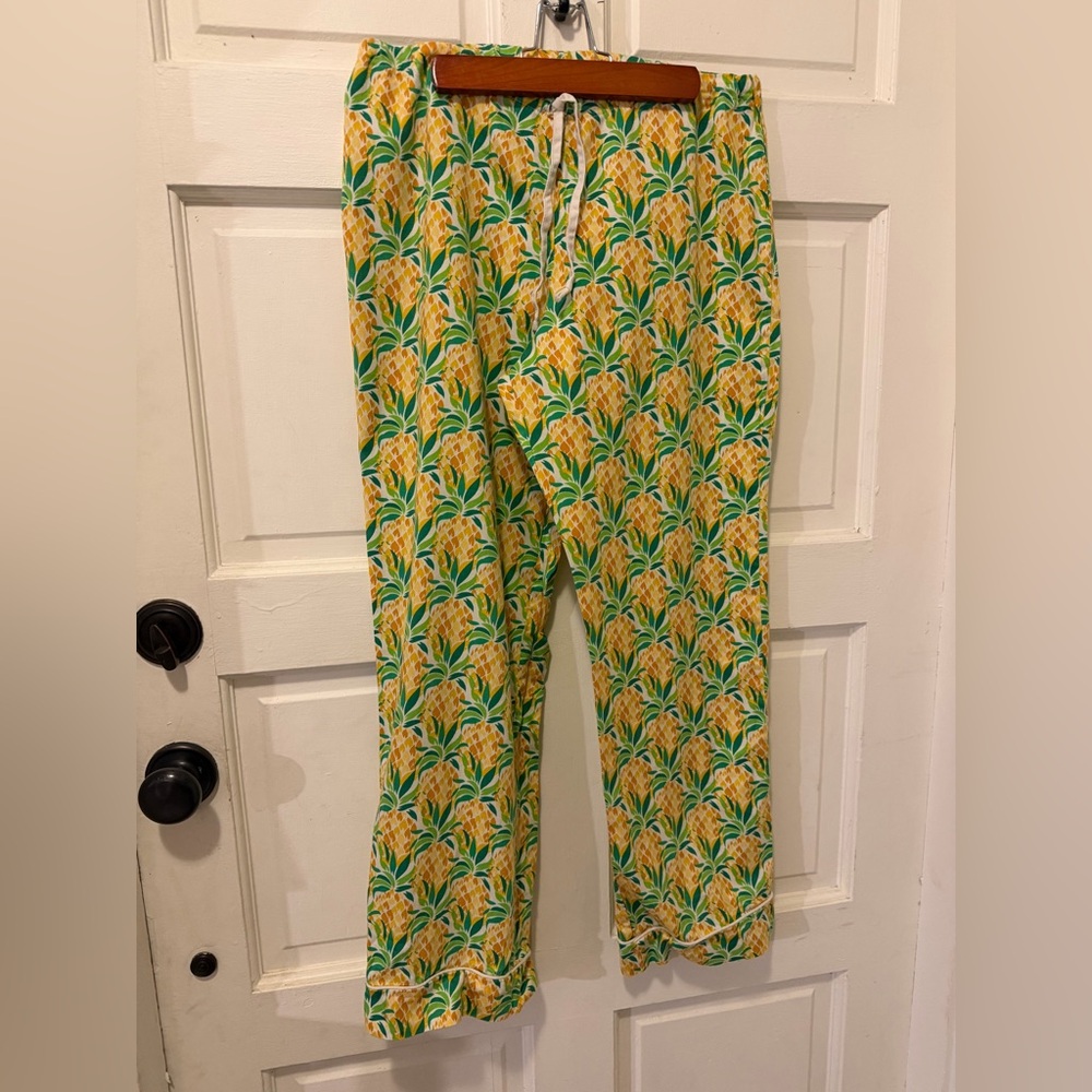 Beadhead Pineapple Print Lounge Pants/ pj pants - Yellow & Green Sz